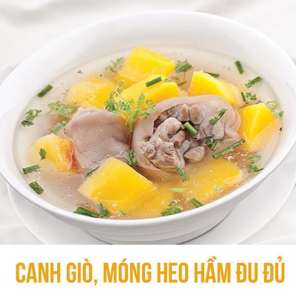 móng giò canh đu đủ tốt cho mẹ sau sinh mổ
